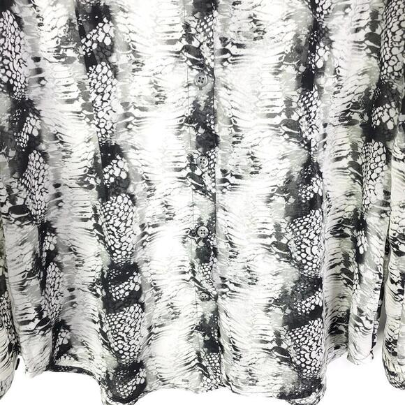 Cabi Top Womens Small Button Down Long Sleeve Abstract Tie Dye Neutral Collar - Picture 4 of 8